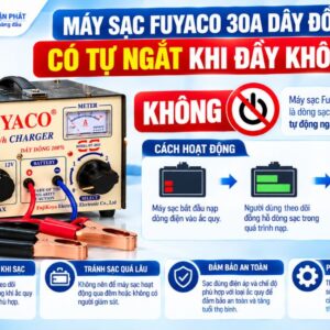 Máy sạc Fuyaco 30A dây đồng có tự ngắt khi đầy không