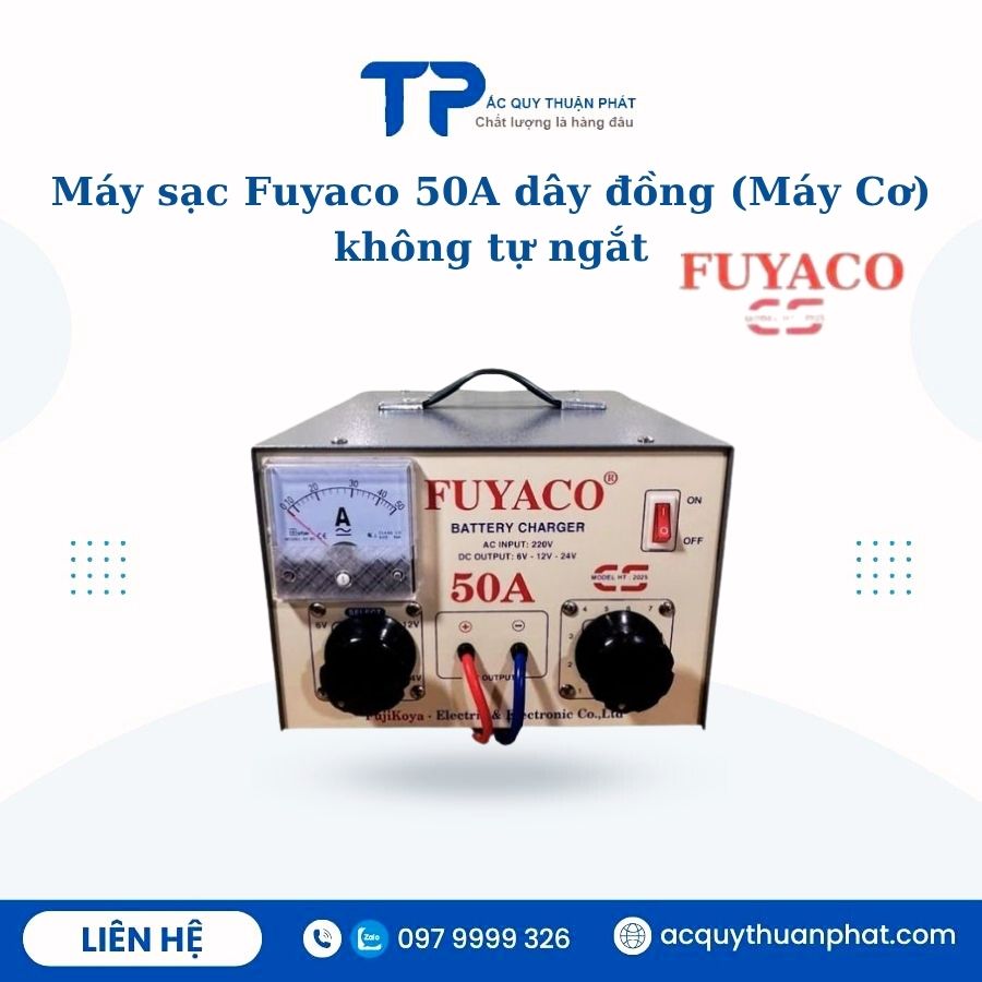 Máy sạc Fuyaco 50A dây đồng không tự ngắt