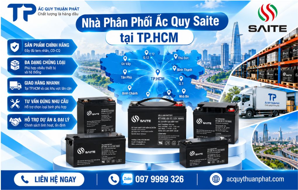 Nhà phân phối ắc quy Saite tại TPHCM