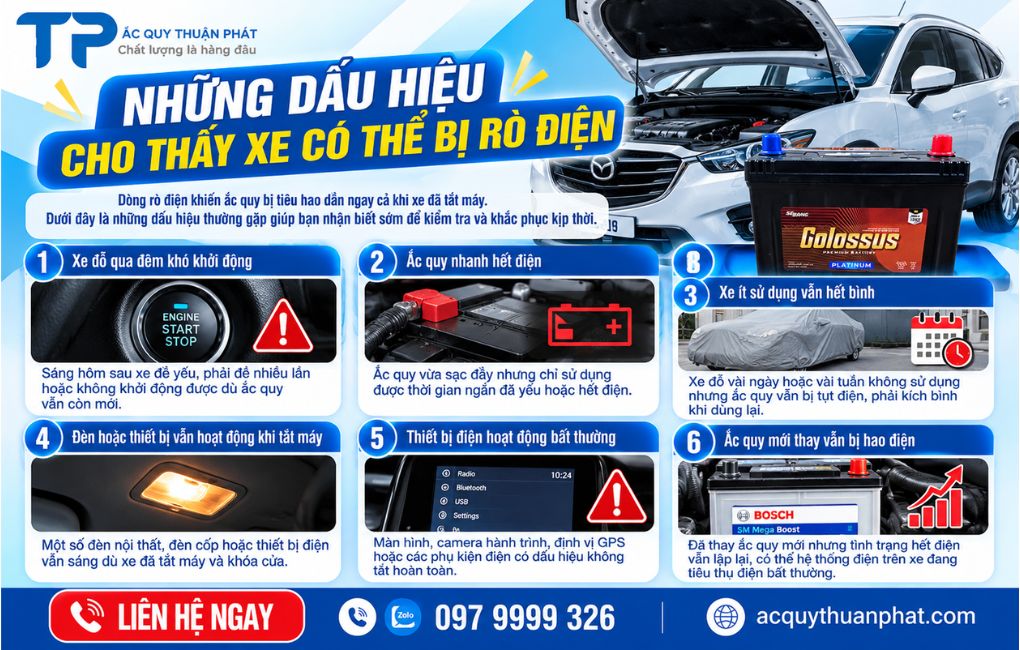 Những dấu hiệu cho thấy xe có thể bị rò điện