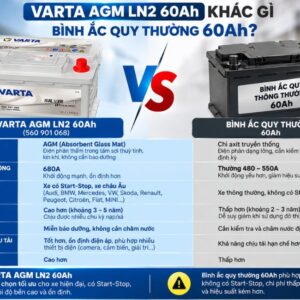 Varta AGM LN2 60AH khác gì bình ắc quy thường 60AH