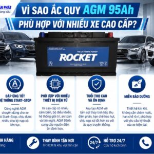 Vì sao ắc quy AGM 95AH phù hợp cho nhiều xe cao cấp