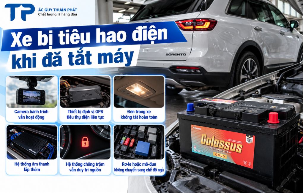 Xe bị tiêu hao điện khi đã tắt máy