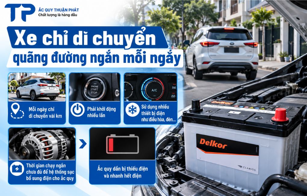 Xe chỉ di chuyển quãng đường ngắn mỗi ngày